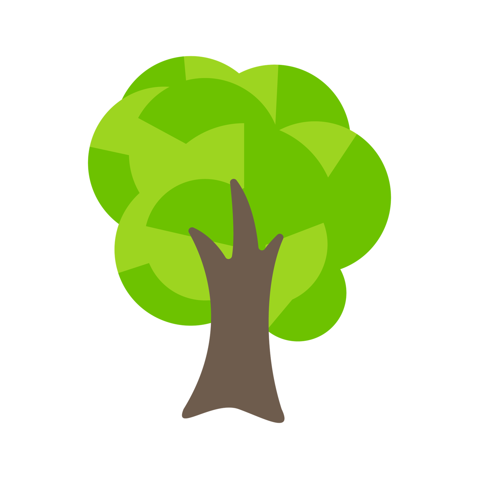 tree icon simple flat green tree design economical paper usage ideas to reduce cutting down trees png