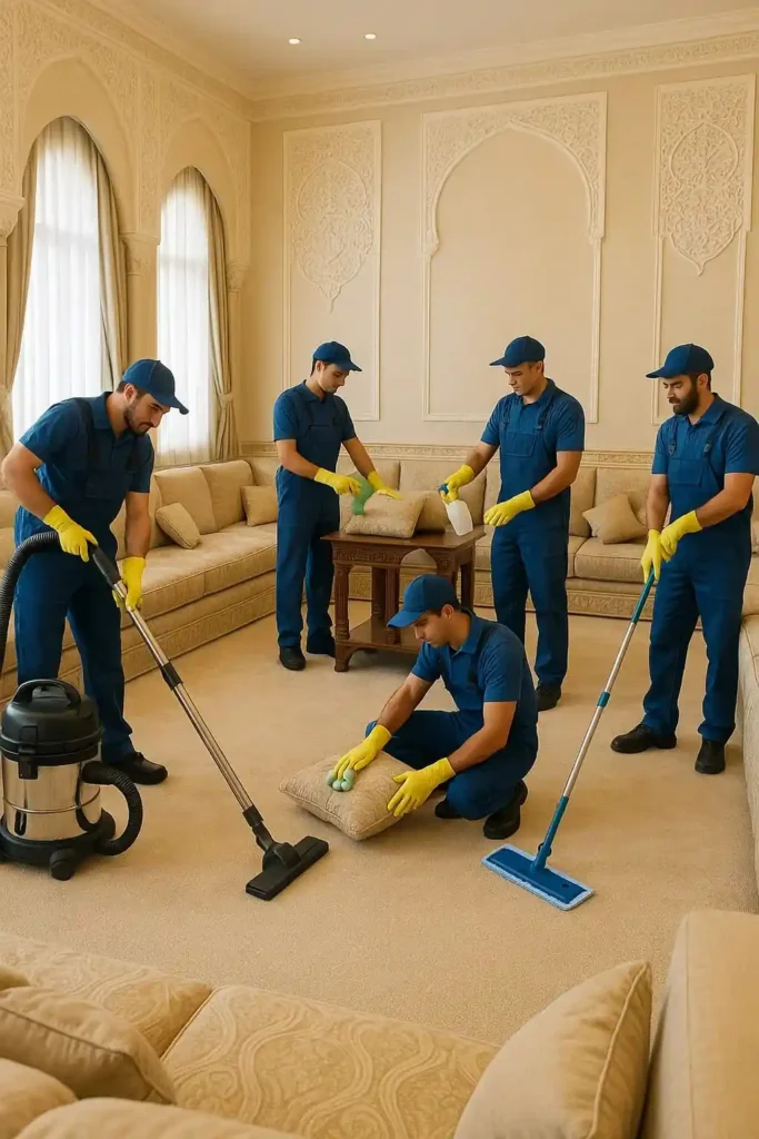 "فريق مدرب من شركة تنظيف مجالس - نيو هاوس"